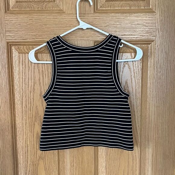 Free People Black White Striped Muscle Tank M/L - Picture 3 of 4